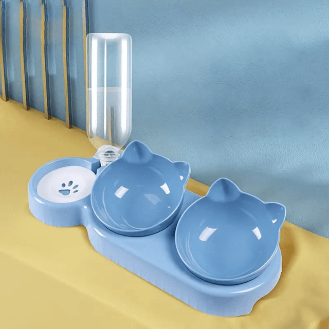 3-In-1 Cat Food And Water Bowl Set