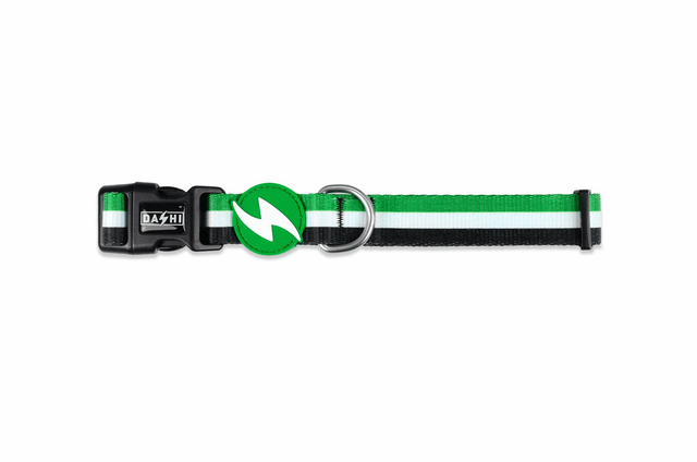 Stripes 3 Green & Black collar